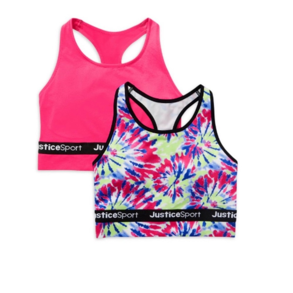 NWOT!! BUNDLE DEAL: 2 JUSTICE GIRLS SPORTS BRA SIZE 34